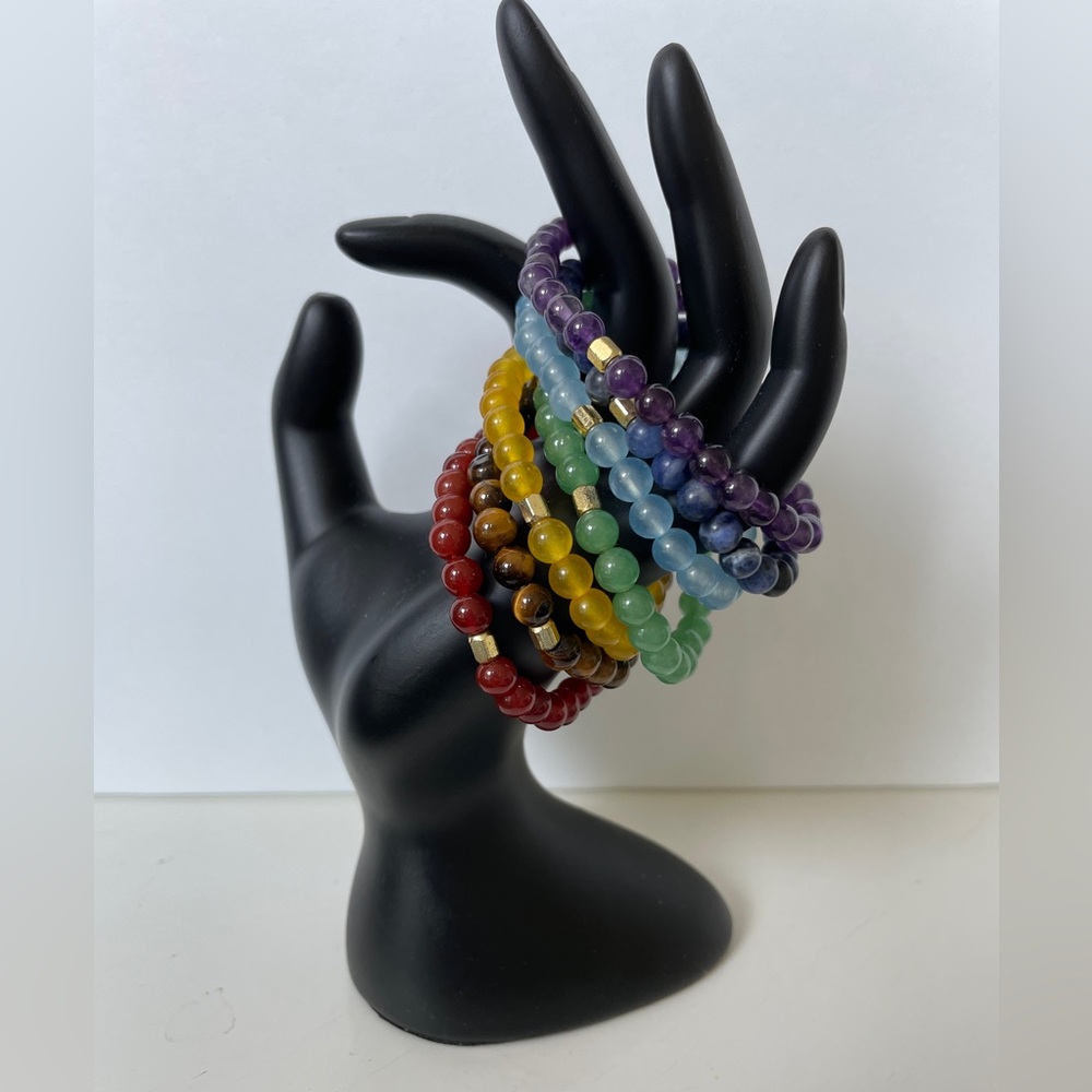 Chakra Beaded Stretch Bracelet Set (7)